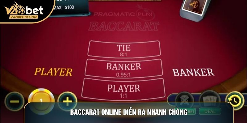 Baccarat online diễn ra nhanh chóng